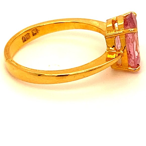 Tajik Pink Spinel 3.20ct Solid 22K Gold Ring - Picture 3 of 6